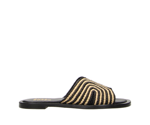 The 6RS0030703 2183 black-bronze raffia sandals are your summer essential for laid-back luxury. With a slip-on design and a textured raffia finish in chic black and bronze tones, these sandals are perfect for sunny days and breezy nights. Effortless style has never looked this good!