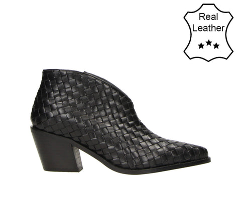 6VE0041404 Black Leather Woven