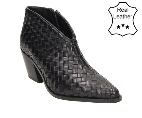6VE0041404 Black Leather Woven