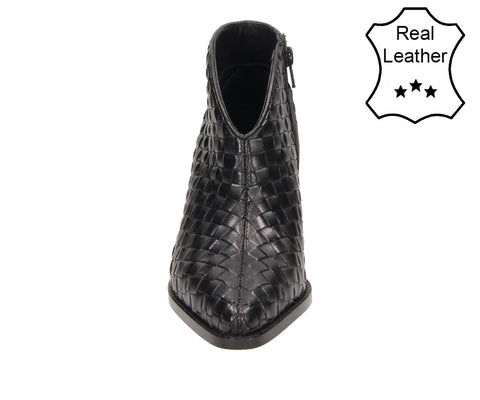 6VE0041404 Black Leather Woven