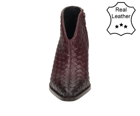 6VE0041404 Bordeaux Leather Woven